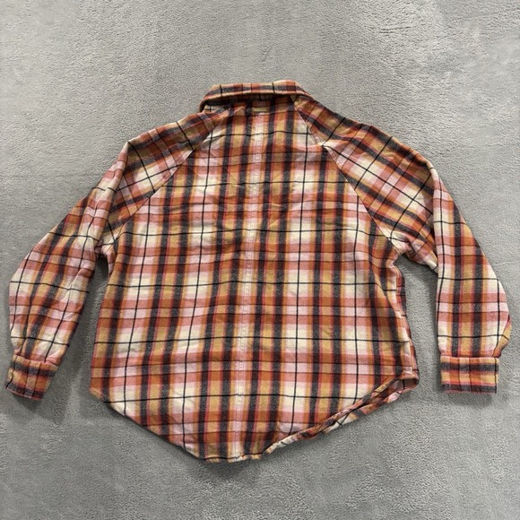 Billabong Button Long Sleeve Shirt Women S Pink Plaid Western Cottagecore - Picture 3 of 6